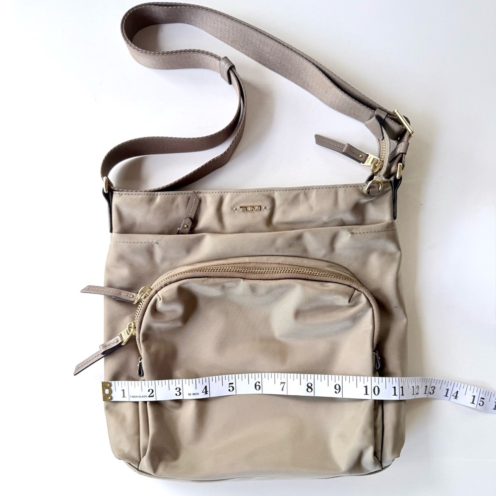 Tumi Voyageur Capri Crossbody Bag in Taupe / Beige / Khaki w/ Gold Hardware - Picture 15 of 16
